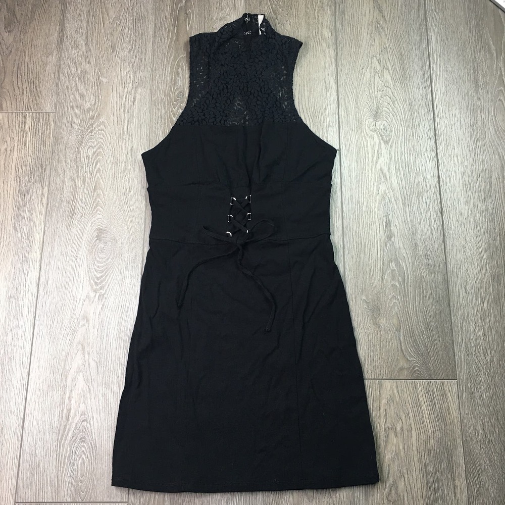 Intimately by Free People High Society Lace Bodycon Mini Dress Black Small